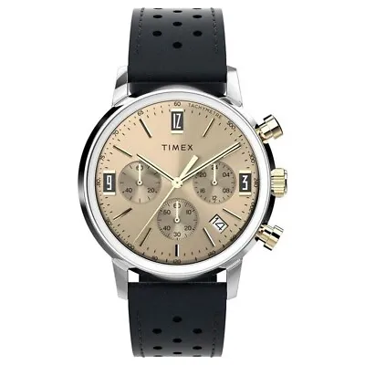 Timex Marlin Chronograph 40mm Stainless Steel Case Leather Strap Watch TW2W10000 • $359.10