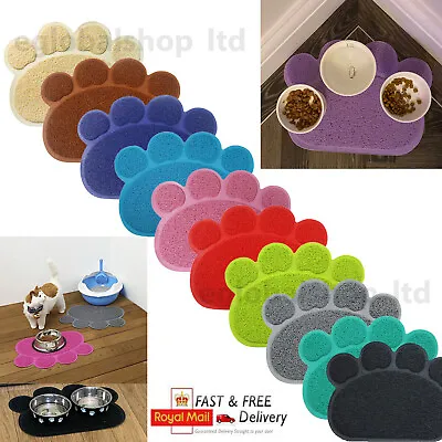 £4.49 • Buy Pet Feeding Mat Paw Shape Small Dog/Puppy/Cat/Kitten Food Bowl/Dishes Place Mat