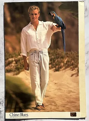 Lee Jeans Chino Blues AD Promo Store Display Poster 1990's VTG 24 X 37 Parrot • $29.74