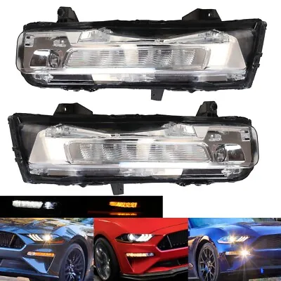 For 2018 2019-2023 Ford Mustang Clear Bumper LED DRL Fog Light Turn Signal Pairs • $227.99