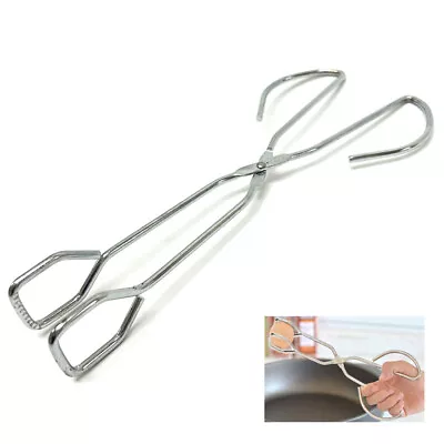 1 Pc Scissor Tongs 10  Wire Stainless Steel Metal Food Kitchen Chef Cooking BBQ • $8.49