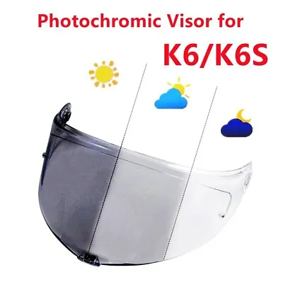 Photochromic Visor Lens For AGV K6 K6s Motorcycle Anti-Uv Windshield Helmet Part • $49.90