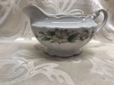 Vintage Embassy Vitrified China Creamer Gold Trim White Flowers/ Green Leaves • $2.99