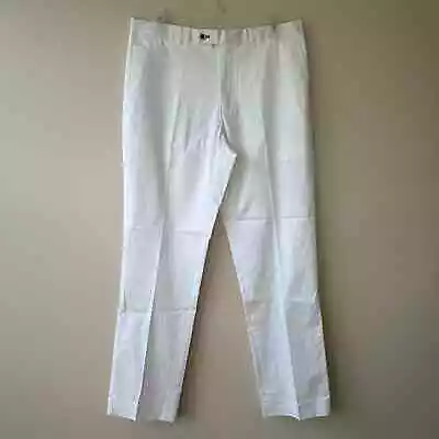 Paisley & Gray Slim Fit Chino Pants Flat Front Cotton Stretch White Men's 34x32 • $25.75