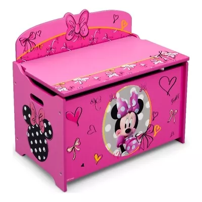 Delta Children Minnie Mouse Engineered Wood Deluxe Toy Box In Pink • $111.99