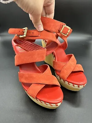 VC Signature Vero Cuoio Heel Sandals Red Heel Wedges • $14