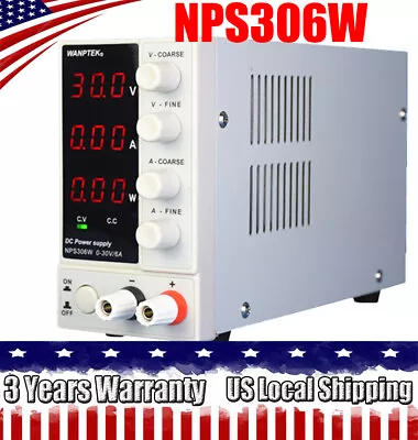 Adjustable Power Supply 30V/6A/16V Precision Variable DC Digital Lab NPS306W • $57.95