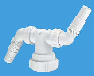 McAlpine V33WM Twin Connector Two Domestic Appliance Hoses To Standard Pipe Trap • £10.59