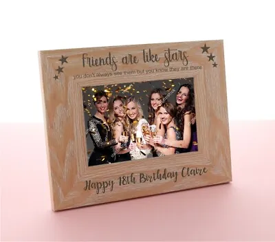 Personalised Engraved Wooden Photo Frame Birthday Mum 18th 21st 30th 40th Gift • £9.98