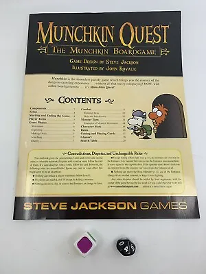 Munchkin Quest Board Game Replacement Instruction Book + Monster And 10-Side Die • $11.95