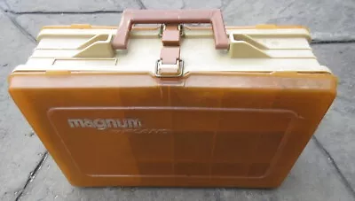 Vintage Magnum By Plano Fishing Lure Tackle Box Double Sided Brown Model 1126 • $6.99