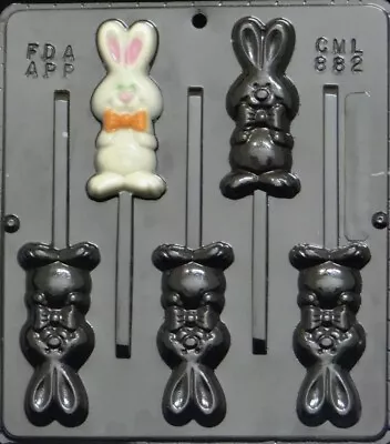  Easter Bunnies Rabbit Chocolate Lollipop Mould Soap Clay Mould / Moulds • £5.75