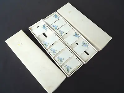 10 Vintage Table Place Setting Name Tags Card Porcelain Blue Rose • $19.98