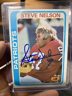 Singed 1978 Topps Steve Nelson Rookie New England Patriots Blue Sharpie • $1.99