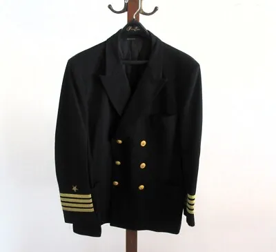 Vintage U.s. Navy Captain Dress Blue Uniform Jacket Nice! • $99