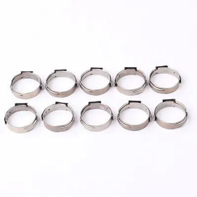 100PCS 1/2 PEX 17.5mm Stainless Steel Clamp Cinch Rings Crimp Pinch Fitting • $16.87