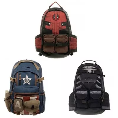 Disney Avengers Deadpool Batman Captain America Backpack Schoolbag Laptop Bag • $33.31