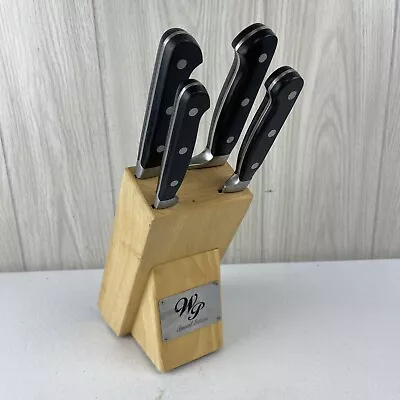 WP Special Ed. Knife Set Of 4 W/ Block 9” CHEF 8” CARVING 6” UTILITY 4” PARER • $25