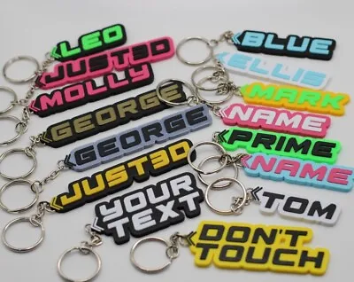 Personalised Keychain Keyring Name Tag Party Bag School Bag Novelty Gift Custom • £3.39