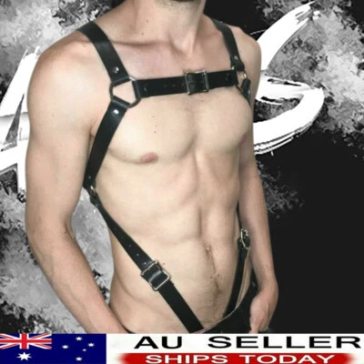 Gay Chest Bondage Straps Sexy Leather Harness Belts Clubwear BDSM Fetish Garters • $15.59