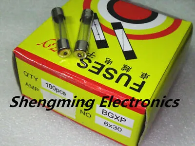 100pcs 6x30mm Glass Tube Fuse Fast Blow 0.1A~25A 1A 2A 3A 4A 5A 6A 7A 8A 10A 12A • $4.80