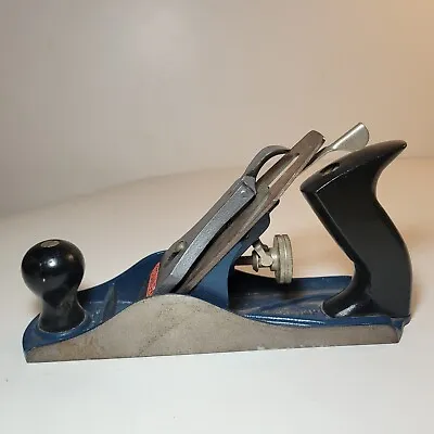  Stanley Blue Smooth Bottom Hand Plane 9.75” Long Model C557B Woodworking USA • $18.99