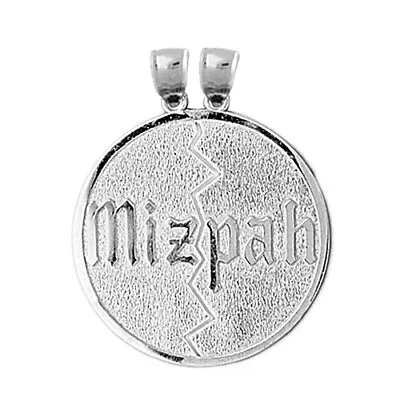 Rhodium Plated 925 Sterling Silver Breakaway Mizpah Pendant • $61.99