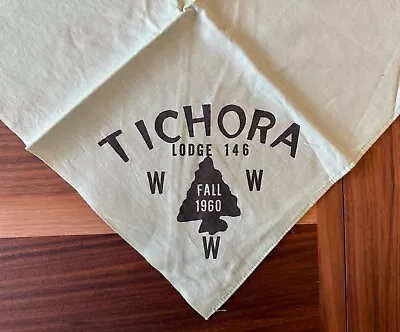 Vintage 1960 Fall Tichora Lodge 146 Neckerchief Four Lakes Council OA Boy Scouts • $180