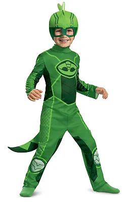 Licensed PJ Masks New Gekko Classic Toddler Child Costume 4-6 Green Jumpsuit • $19.95