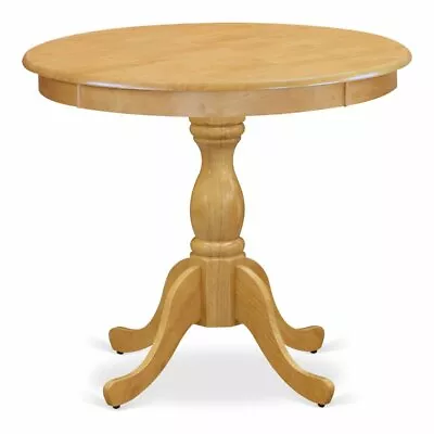 Pemberly Row Antique Wood Dining Table With Pedestal Legs In Oak • $199.44