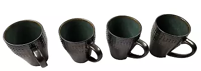 Mikasa Gourmet Basic Ontario Stoneware Coffee Mug Cup Coppery Brown Jade Green 4 • $35