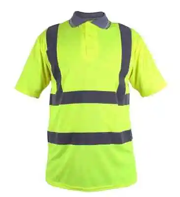 £5.92 • Buy Blackrock Hi Vis Viz Polo Shirt Collar Contrast Reflect Top Short Sleeve (80314)