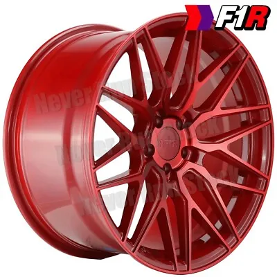 $940 • Buy F1R F103 18x8.5 18x9.5 STAGGERED 5x100 CANDY RED MESH 20 SPOKES SPORT WHEELS SET