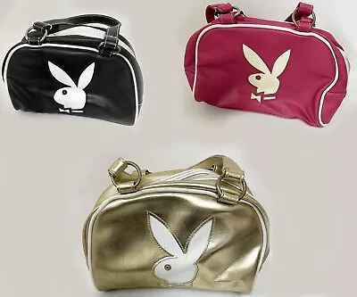 Vintage Playboy Ladies Bag White Bunny Design With Pink Lining • $49.99