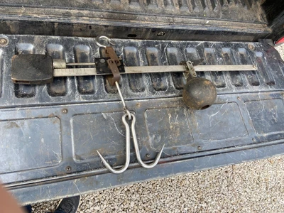 £75 • Buy Butchers Steelyard 300lb Carcass Meat Hook Hanging Weight Scale Vintage Farm