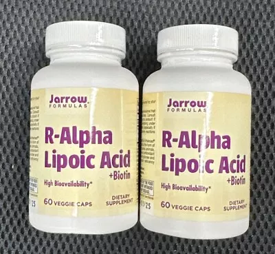 2 Pack -  Jarrow Formulas R-Alpha Lipoic Acid With Biotin 60 Veg Caps Per Cont. • $19.99