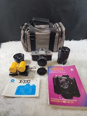 Minolta X-370 35mm SLR Film Camera With MD 50mm Lens Bundle With Extras! • $92