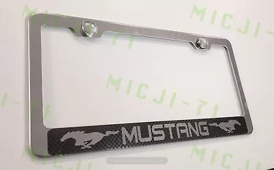 Mustang With Logo Stainless Steel License Plate Frame Holder Rust Free • $11.75