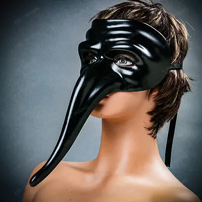 Venetian Black Plague Doctor Drama Theater Masquerade Costume Party Long Nose • $19.99
