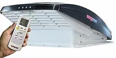 MaxxAir MaxxFan Deluxe Vent Fan W/ Remote - Smoke 00-07500K Fits 14 X14  RV Roof • $397.99