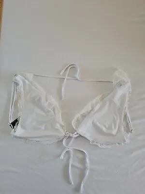 $13.65 • Buy Ladies Bralette Zaful Size L White Tie Lace Trim 14383