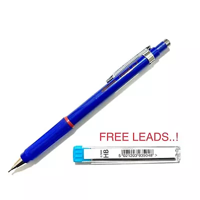 ROtring Rapid Blue Mechanical Pencil HB 0.7 Mm Automatic + Pack Of Leads FREE! • £2.99