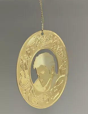 ELVIS PRESLEY 1995 GOLD Color Christmas Ornament AMERICAN GREETINGS No Box • $10.99