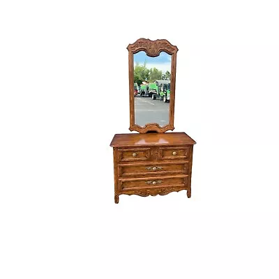 Drexel Heritage Cabernet Classics French Provincial Bachelor Chest With Mirror • $1200