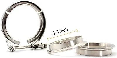 $25.37 • Buy 3.5'' ID 89MM V Band Clamp V Clamp Male Female Flanges Kit Turbo Exhaust 3-1/2 