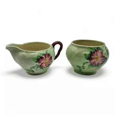 Carlton Ware Australia Design Creamer Jug And Sugar Pot Wild Rose Art Deco • $37.46