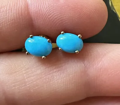 $1.20 • Buy 925 Gold On  Sterling Silver Turquoise Earring