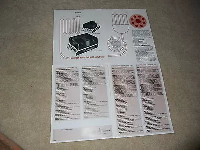 McIntosh Brochure 4 Page MC 2100 MC 250 MC50MC100 Specs Info 1977 • $9.99
