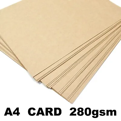 A4 Card Paper Stock Brown Kraft Cardboard Craft Making Sheet Supplies 280gsm Eco • £45.99