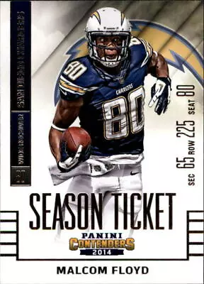 2014 Panini Contenders MALCOM FLOYD 26 Base Season Ticket San Diego Chargers 🏈 • $1.20